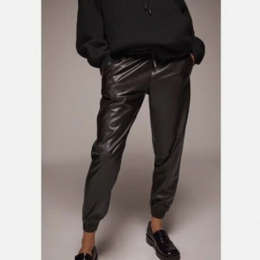 Zara Faux Leather Jogger Pants